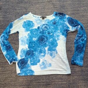 INC International Concepts Blue Patterned Top